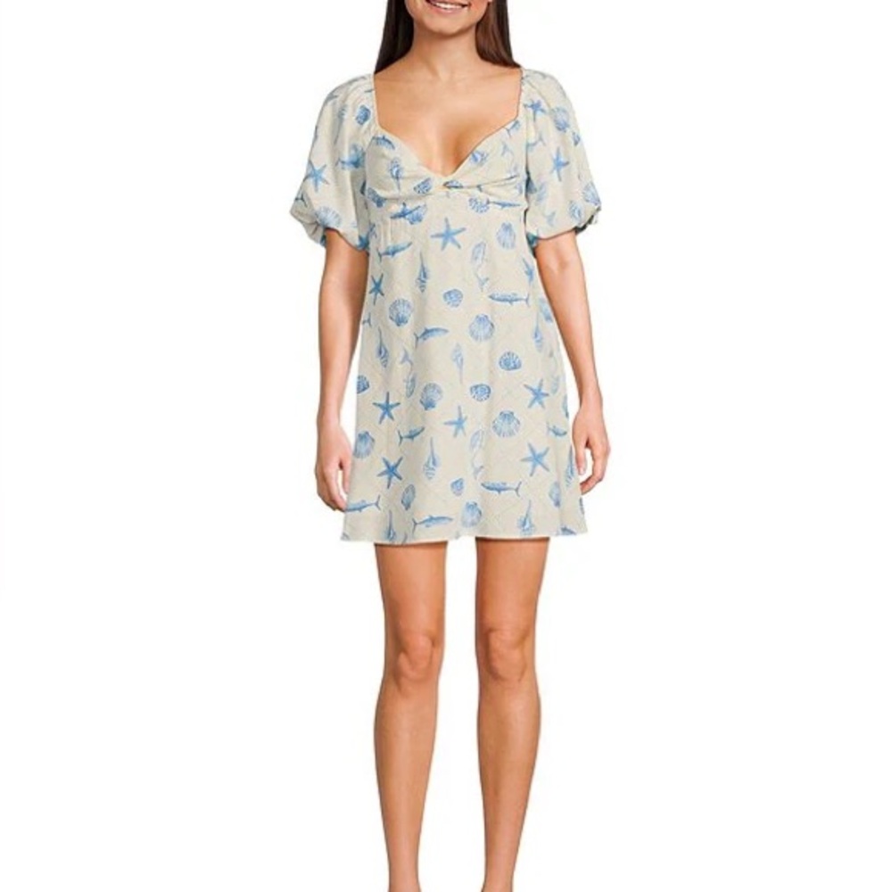 Seashell Puff Sleeve Dress